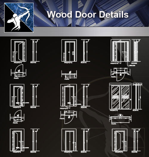 【Door Details】Wood Door Details - Architecture Autocad Blocks,CAD Details,CAD Drawings,3D Models,PSD,Vector,Sketchup Download
