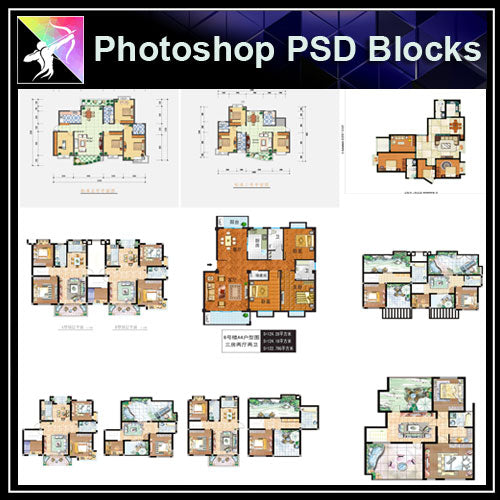 ★【Best 56 Types Interior Design Layout Photoshop PSD】(Recommanded!!) - Architecture Autocad Blocks,CAD Details,CAD Drawings,3D Models,PSD,Vector,Sketchup Download