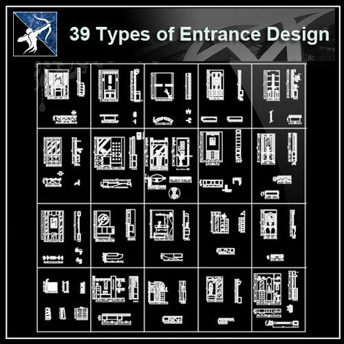 ★【38 Types of Entrance Design CAD Drawings】 - Architecture Autocad Blocks,CAD Details,CAD Drawings,3D Models,PSD,Vector,Sketchup Download