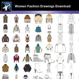 ★Women Fashion Drawings Download  V.1-Women Dresses,Tops,Skirts,Shoes Design Drawings - Architecture Autocad Blocks,CAD Details,CAD Drawings,3D Models,PSD,Vector,Sketchup Download