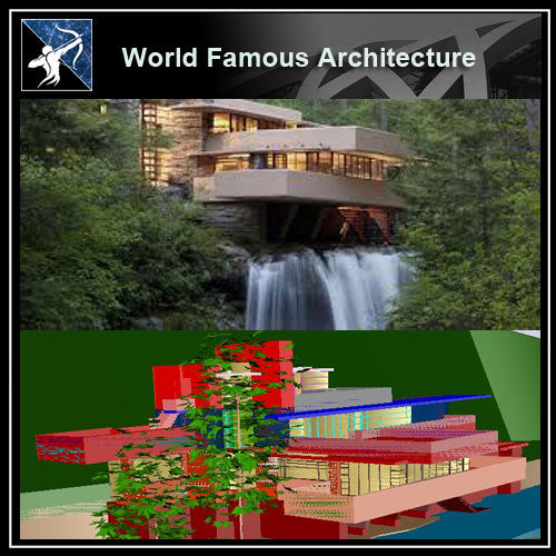 【Famous Architecture Project】Falling Water 3D CAD Drawings-Architectural 3D CAD model - Architecture Autocad Blocks,CAD Details,CAD Drawings,3D Models,PSD,Vector,Sketchup Download