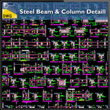 【CAD Details】Steel Beam & Column CAD Details - Architecture Autocad Blocks,CAD Details,CAD Drawings,3D Models,PSD,Vector,Sketchup Download