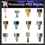 【Photoshop PSD Blocks】Table Lamps PSD Blocks - Architecture Autocad Blocks,CAD Details,CAD Drawings,3D Models,PSD,Vector,Sketchup Download