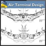 【Architecture CAD Projects】Air Terminal Design - Architecture Autocad Blocks,CAD Details,CAD Drawings,3D Models,PSD,Vector,Sketchup Download