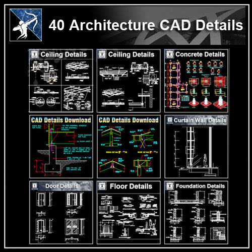 ★【Full Architecture CAD Details Drawings Bundle】 - Architecture Autocad Blocks,CAD Details,CAD Drawings,3D Models,PSD,Vector,Sketchup Download