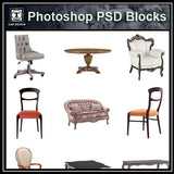 【Photoshop PSD Blocks】Chair PSD V.1 - Architecture Autocad Blocks,CAD Details,CAD Drawings,3D Models,PSD,Vector,Sketchup Download