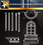 Free CAD Architecture Decoration Elements 10 - Architecture Autocad Blocks,CAD Details,CAD Drawings,3D Models,PSD,Vector,Sketchup Download