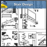 【CAD Details】Stair Design CAD Details - Architecture Autocad Blocks,CAD Details,CAD Drawings,3D Models,PSD,Vector,Sketchup Download