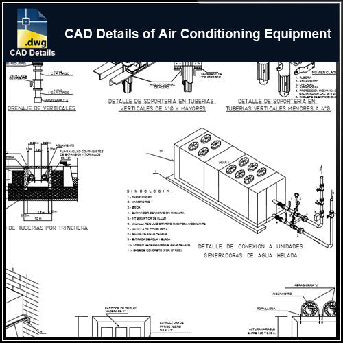 【CAD Details】CAD Details of Air Conditioning Equipment for offices - Architecture Autocad Blocks,CAD Details,CAD Drawings,3D Models,PSD,Vector,Sketchup Download