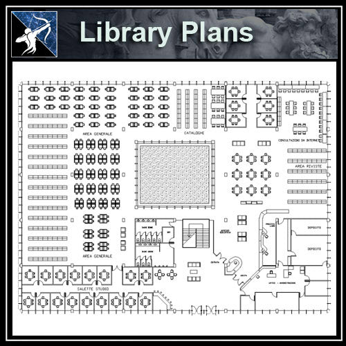 【Architecture CAD Projects】Library CAD Blocks and Plans,Elevation - Architecture Autocad Blocks,CAD Details,CAD Drawings,3D Models,PSD,Vector,Sketchup Download