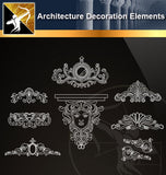 Free CAD Architecture Decoration Elements 6 - Architecture Autocad Blocks,CAD Details,CAD Drawings,3D Models,PSD,Vector,Sketchup Download