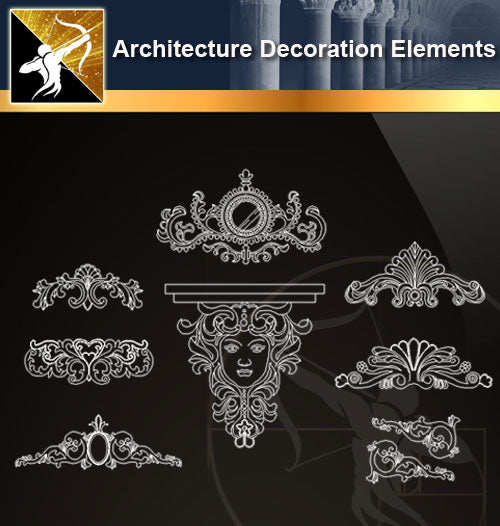 Free CAD Architecture Decoration Elements 6 - Architecture Autocad Blocks,CAD Details,CAD Drawings,3D Models,PSD,Vector,Sketchup Download