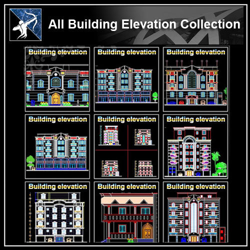 ★【All Building Elevation CAD Drawings Collection】 - Architecture Autocad Blocks,CAD Details,CAD Drawings,3D Models,PSD,Vector,Sketchup Download