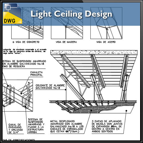 【CAD Details】Light Ceiling Design CAD Details - Architecture Autocad Blocks,CAD Details,CAD Drawings,3D Models,PSD,Vector,Sketchup Download