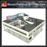 【Famous Architecture Project】Villa Savoye-CAD Drawings,Sketchup 3D model - Architecture Autocad Blocks,CAD Details,CAD Drawings,3D Models,PSD,Vector,Sketchup Download