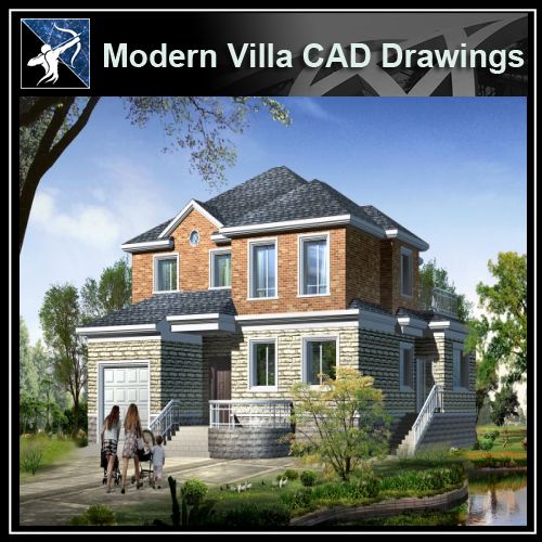 ★Modern Villa CAD Plan,Elevation Drawings Download V.6 - Architecture Autocad Blocks,CAD Details,CAD Drawings,3D Models,PSD,Vector,Sketchup Download