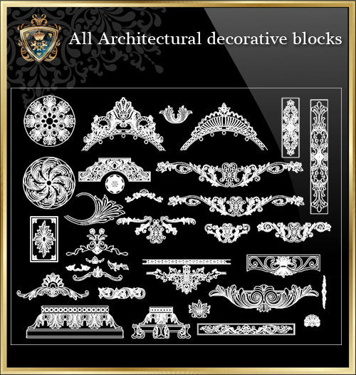 ★Architecture Decorative CAD Blocks Bundle V.3-☆Architectural Decorative Elements☆ - Architecture Autocad Blocks,CAD Details,CAD Drawings,3D Models,PSD,Vector,Sketchup Download