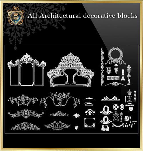 ★Architecture Decorative CAD Blocks Bundle V.7-☆Architectural Decorative Elements☆ - Architecture Autocad Blocks,CAD Details,CAD Drawings,3D Models,PSD,Vector,Sketchup Download