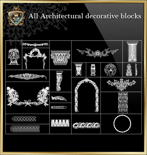 ★Architecture Decorative CAD Blocks Bundle V.8-☆Architectural Decorative Elements☆ - Architecture Autocad Blocks,CAD Details,CAD Drawings,3D Models,PSD,Vector,Sketchup Download