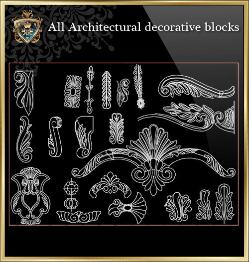 ★Architecture Decorative CAD Blocks Bundle V.9-☆Architectural Decorative Elements☆ - Architecture Autocad Blocks,CAD Details,CAD Drawings,3D Models,PSD,Vector,Sketchup Download