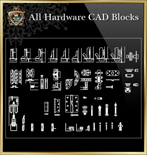 ★Architecture Decorative CAD Blocks Bundle V.15-☆Hardware blocks☆ - Architecture Autocad Blocks,CAD Details,CAD Drawings,3D Models,PSD,Vector,Sketchup Download