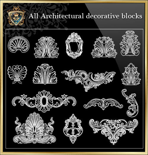 ★Architecture Decorative CAD Blocks Bundle V.10-☆Architectural Decorative Elements☆ - Architecture Autocad Blocks,CAD Details,CAD Drawings,3D Models,PSD,Vector,Sketchup Download