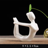 White Multiple Postures Yoga Girl Figurines Miniatures Ceramic Craft Home Accessories Wall Cabinet Decoration Ornaments