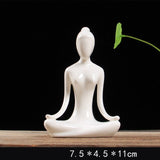White Multiple Postures Yoga Girl Figurines Miniatures Ceramic Craft Home Accessories Wall Cabinet Decoration Ornaments