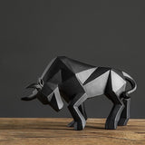 [MGT]Resin Geometric Bison Ox Sculpture Abstract Bull Statue Office Decoration Home Art Craft Ornament Accessories Birthday Gift