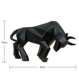 [MGT]Resin Geometric Bison Ox Sculpture Abstract Bull Statue Office Decoration Home Art Craft Ornament Accessories Birthday Gift