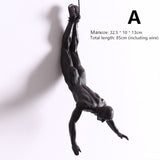 Creative Rock Climbing Men Sculpture Resin Statue Figurine Oranments Home Decor Wall Hanging Decorations