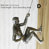 Creative Rock Climbing Men Sculpture Resin Statue Figurine Oranments Home Decor Wall Hanging Decorations