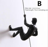 Creative Rock Climbing Men Sculpture Resin Statue Figurine Oranments Home Decor Wall Hanging Decorations