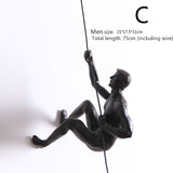 Creative Rock Climbing Men Sculpture Resin Statue Figurine Oranments Home Decor Wall Hanging Decorations