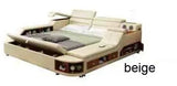 High Quality Genuine leather bed frame Soft Beds massager storage safe for bedroom