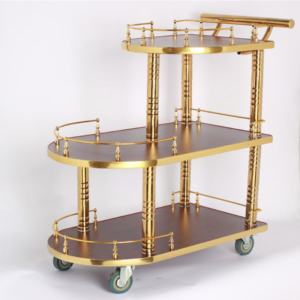 Hotel Titanium Wine Water Cart European Three-tier Dining Car Trolley Luxury Dessert Cart Tea Car Cake Car