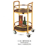 Hotel Titanium Wine Water Cart European Three-tier Dining Car Trolley Luxury Dessert Cart Tea Car Cake Car