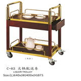 Hotel Titanium Wine Water Cart European Three-tier Dining Car Trolley Luxury Dessert Cart Tea Car Cake Car