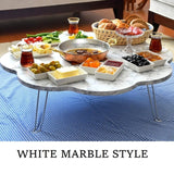 50-60 cm Turk Wooden Floor table Daisy shape,Folding Metal Leg, traditional Floor Table in Korea or Japanese style Coffee Table