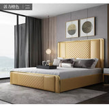 Light luxury bedroom pine bed double bed modern simple high quality 1.8m leather bed