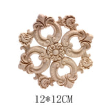 Carved Unpainted Ornamental Natural Wood Applique Wood Mouldings Onlay Wood Decal Long Rose Wooden Cabinet Furniture Corner NEW