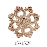 Carved Unpainted Ornamental Natural Wood Applique Wood Mouldings Onlay Wood Decal Long Rose Wooden Cabinet Furniture Corner NEW