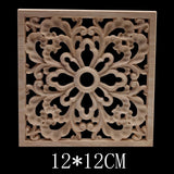 Carved Unpainted Ornamental Natural Wood Applique Wood Mouldings Onlay Wood Decal Long Rose Wooden Cabinet Furniture Corner NEW