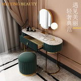 Dressing table Nordic bedroom simple storage cabinet one European light luxury with light makeup table bedroom dressers