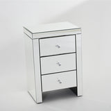 Preselling Panana Mirrored Bedside Cabinet/Bedside Table/Chest of 3 Drawers Bedroom Nightstand