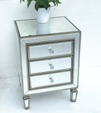 Preselling Panana Mirrored Bedside Cabinet/Bedside Table/Chest of 3 Drawers Bedroom Nightstand