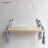 Nordic style colorful beads tassel wooden Wall Shelf Wall clapboard decoration Children room kids clothing store display stand