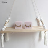 Nordic style colorful beads tassel wooden Wall Shelf Wall clapboard decoration Children room kids clothing store display stand