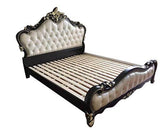 European double bed 1.8m wedding bed luxury ebony carved leather bed American master bedroom light luxury big bed