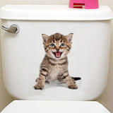 Cats 3D Wall Sticker Toilet Stickers Hole View Vivid Dogs Bathroom for Home Decoration Animals Vinyl Decals Art Sticker poster